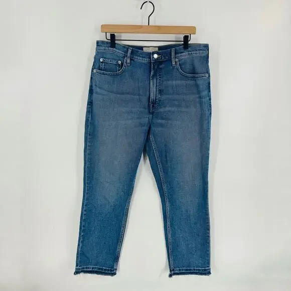 Everlane Original Cheeky Straight Leg Jeans Organic Denim Cropped Size 31S - Picture 2 of 9